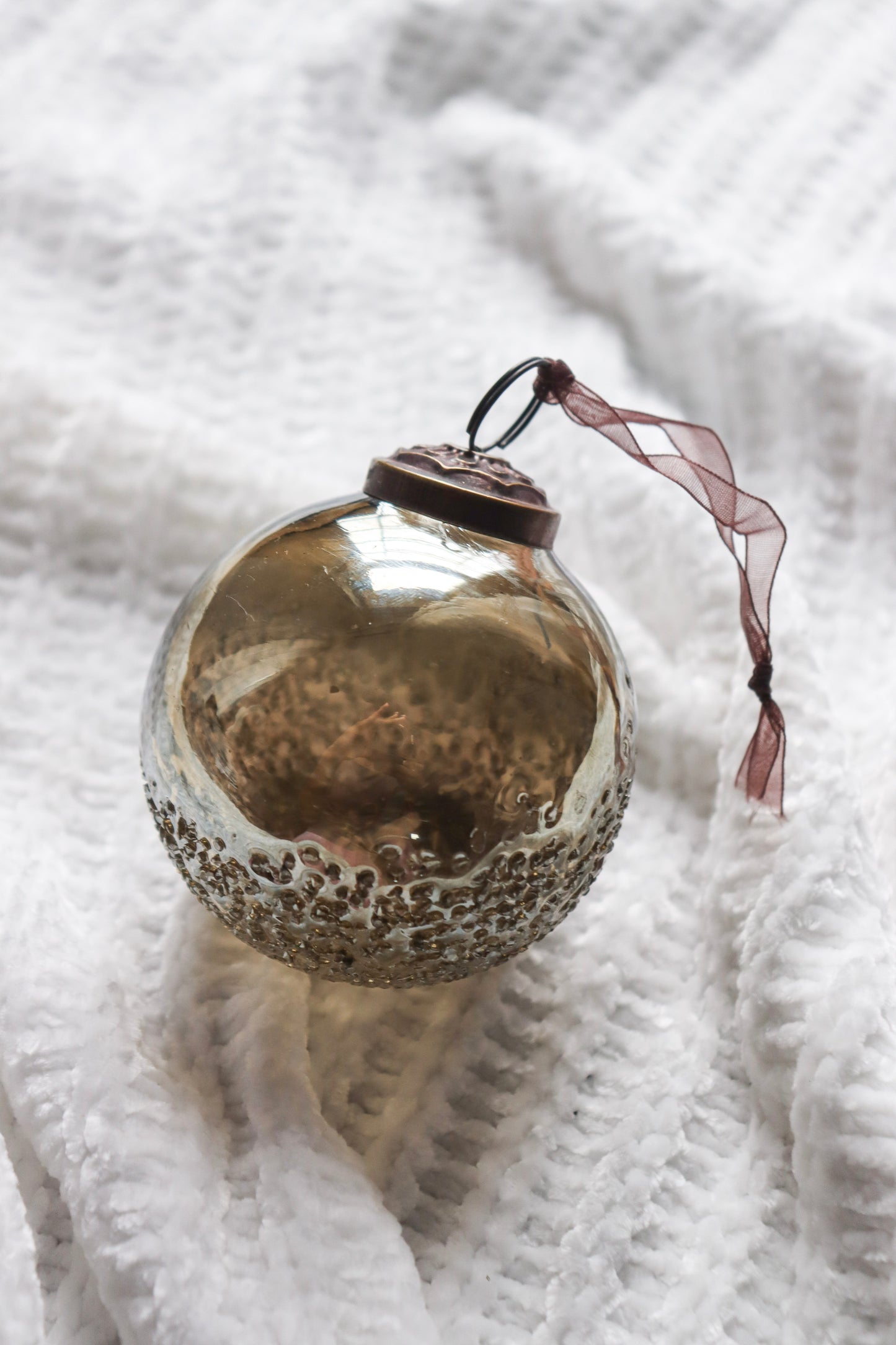 Luxury Brown Bronze Semi-Clear Christmas ball Ornament- 3'