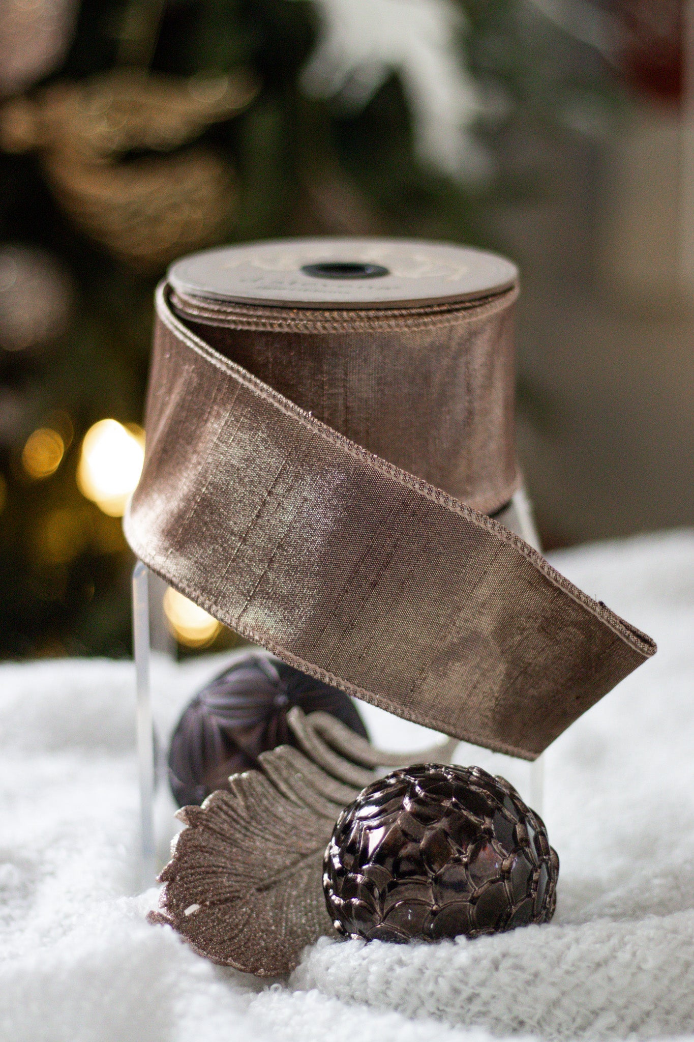 Luxury Medium Ribbon Antique Gold Beige Metallic
