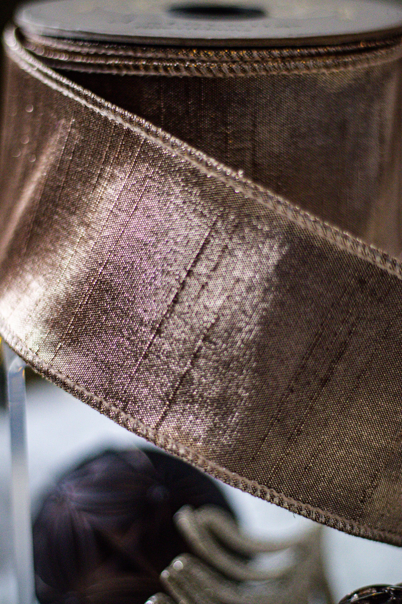 Luxury Medium Ribbon Antique Gold Beige Metallic