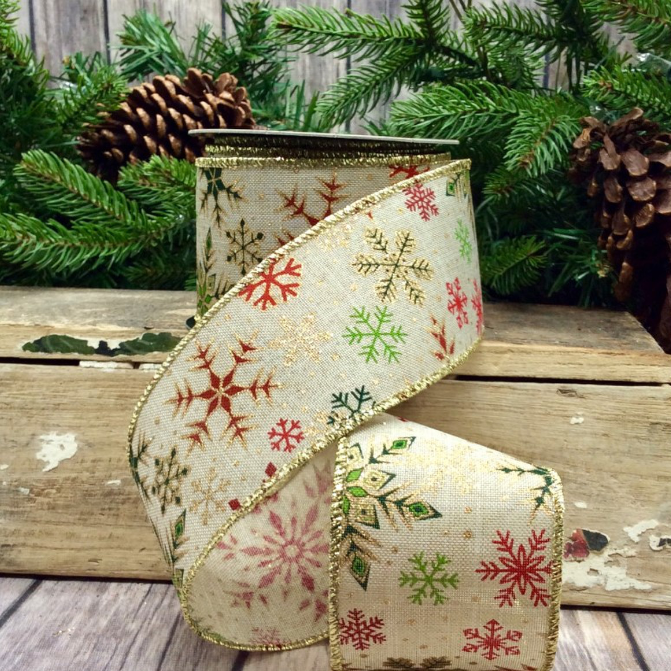 Luxury Medium Ribbon Snowflake Multicolor