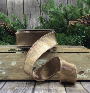Luxury Medium Ribbon Antique Gold Beige Metallic