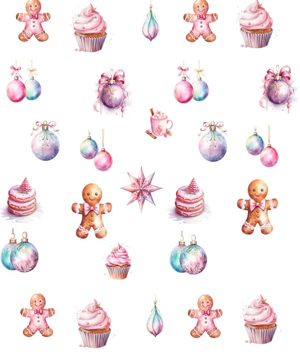 Gift Tag + Thick luxury Wrapping Paper- Double sided Pastel Candyland Christmas Gift Wrapping paper purple pink mint green + Tag
