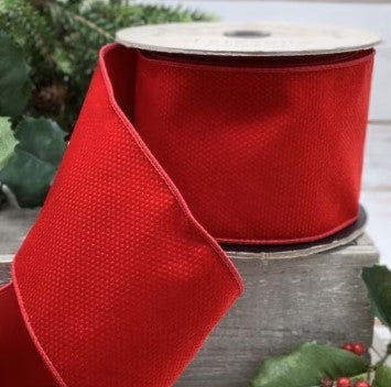 Luxury Micro Dot Wired Velvet Ribbon Red Dupion – 4"