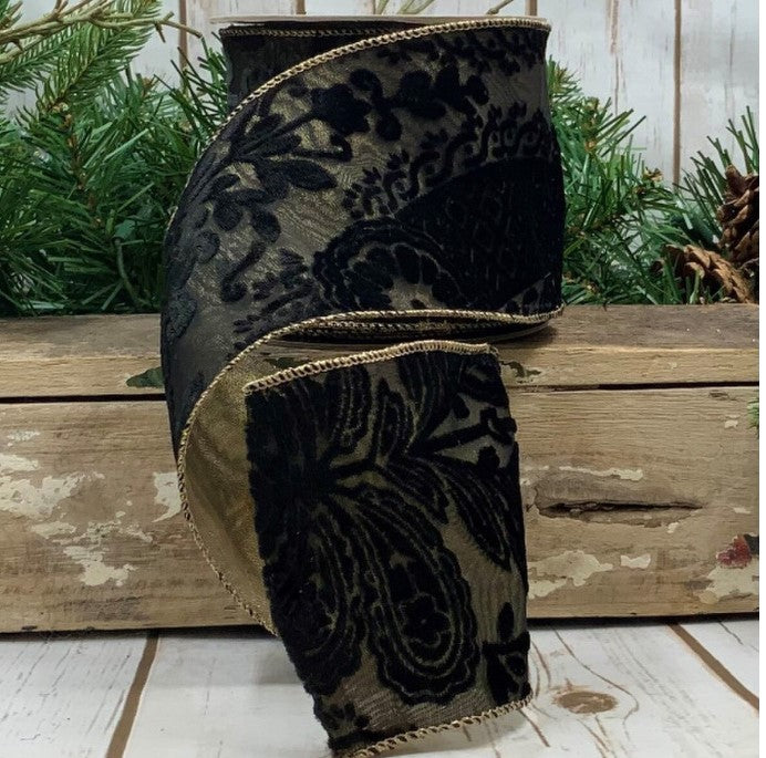 Luxury Velvet Black Sheer Ribbon