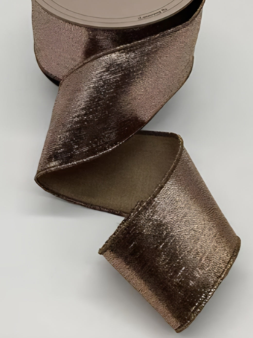 Metallic Micro Dots Ribbon Brown 4"