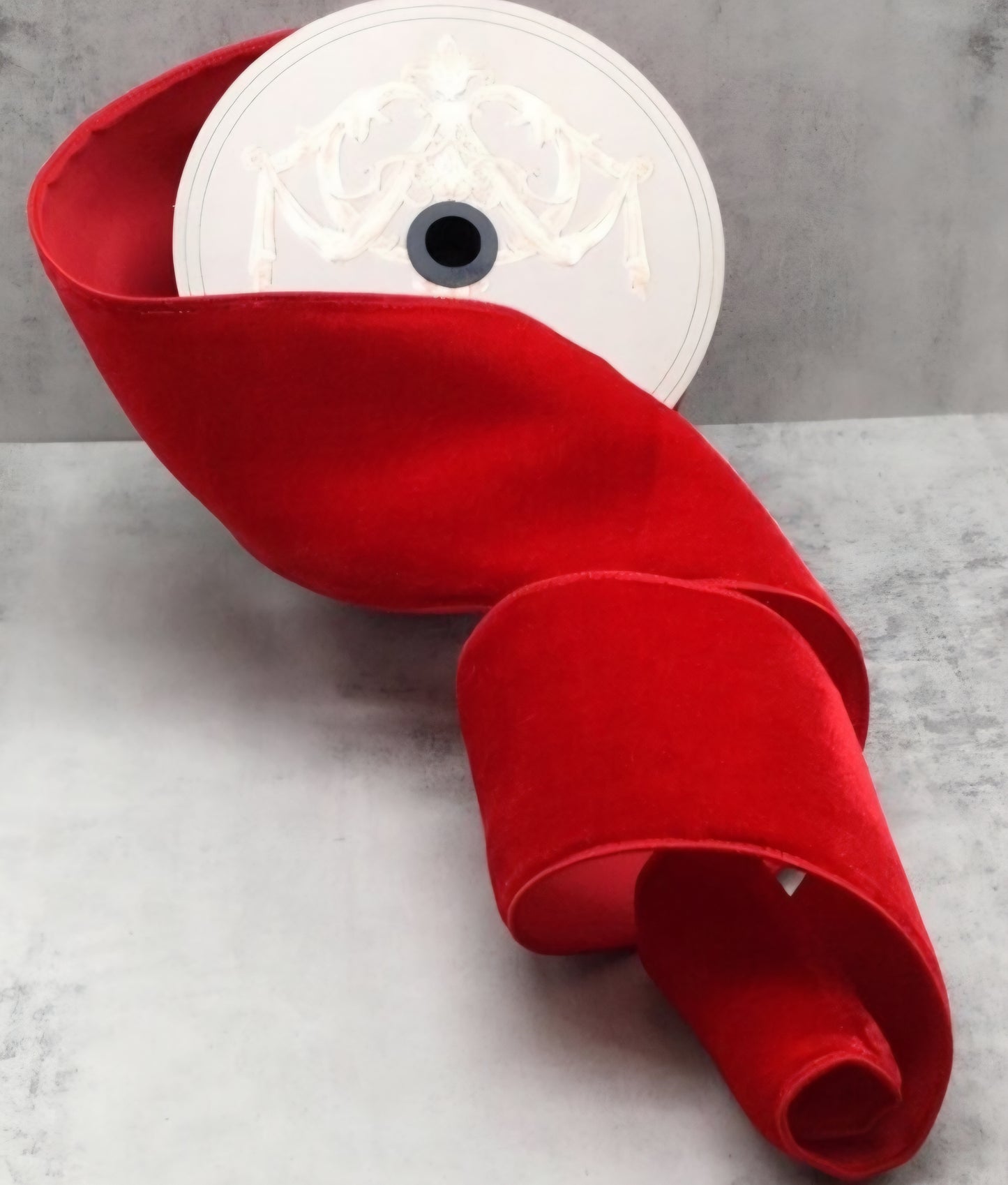 Bright Red Velvet Ribbon with Red Backing – Wired