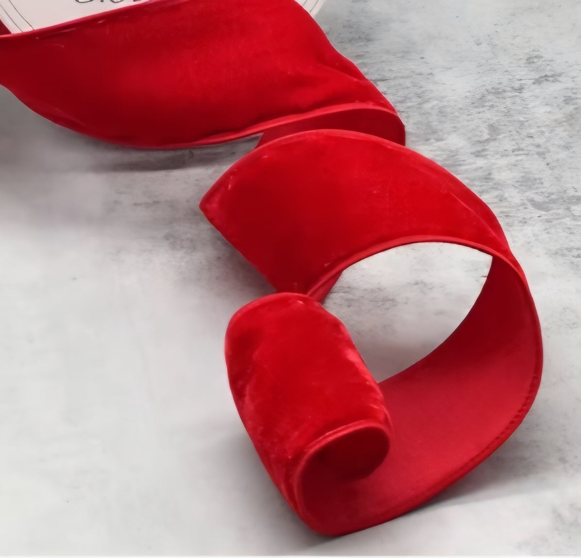Bright Red Velvet Ribbon with Red Backing – Wired