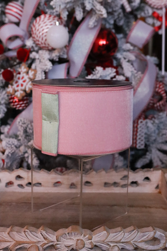 Luxury Wired Two colors Velvet Pastel Pink Mint Green 4"