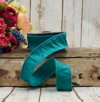 Luxury Small Ribbon Teal Taffeta