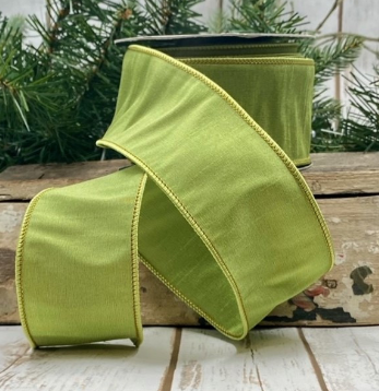 Luxury Small Ribbon Light Green Dupioni