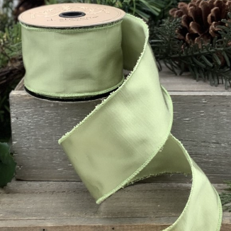 Luxury Medium Ribbon Faux Light Pastel Green Dupioni