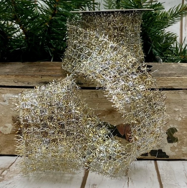 Luxury Medium Ribbon Silver Gold Straw