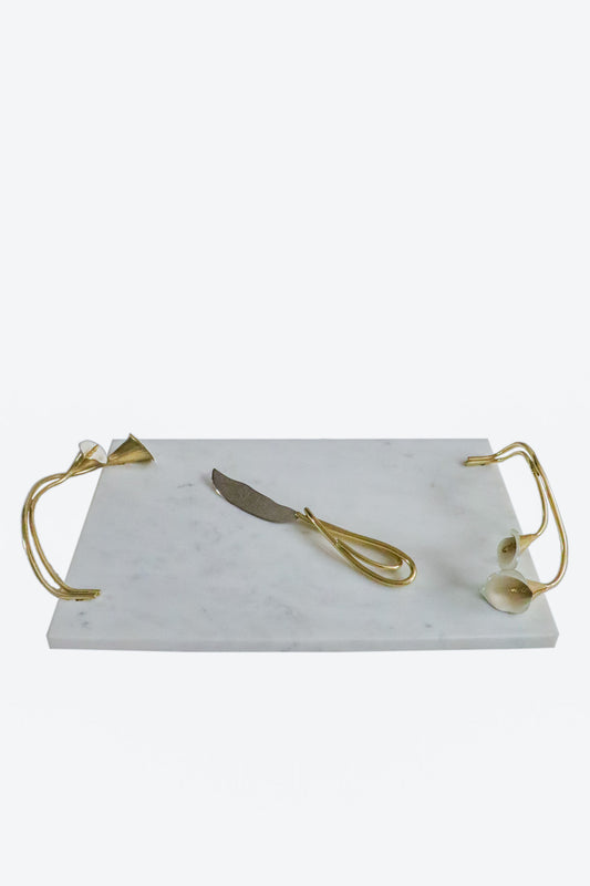 Mother's Day Gift 2025 - Luxury Home Decor Gift- Michael Aram Calla Lily Cheese Large Board with Knife