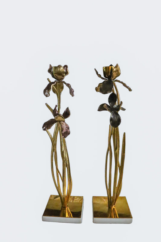 Luxury Home Decor Gift- Michael Aram Black Iris Tall Candleholders