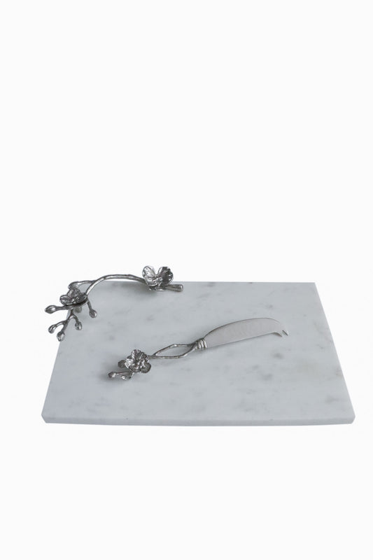 Luxury Home Decor Gift- Michael Aram White Orchid Cheese Board with Knife