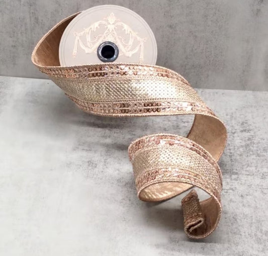 Luxury wired pink rose gold metallic 2.5 in