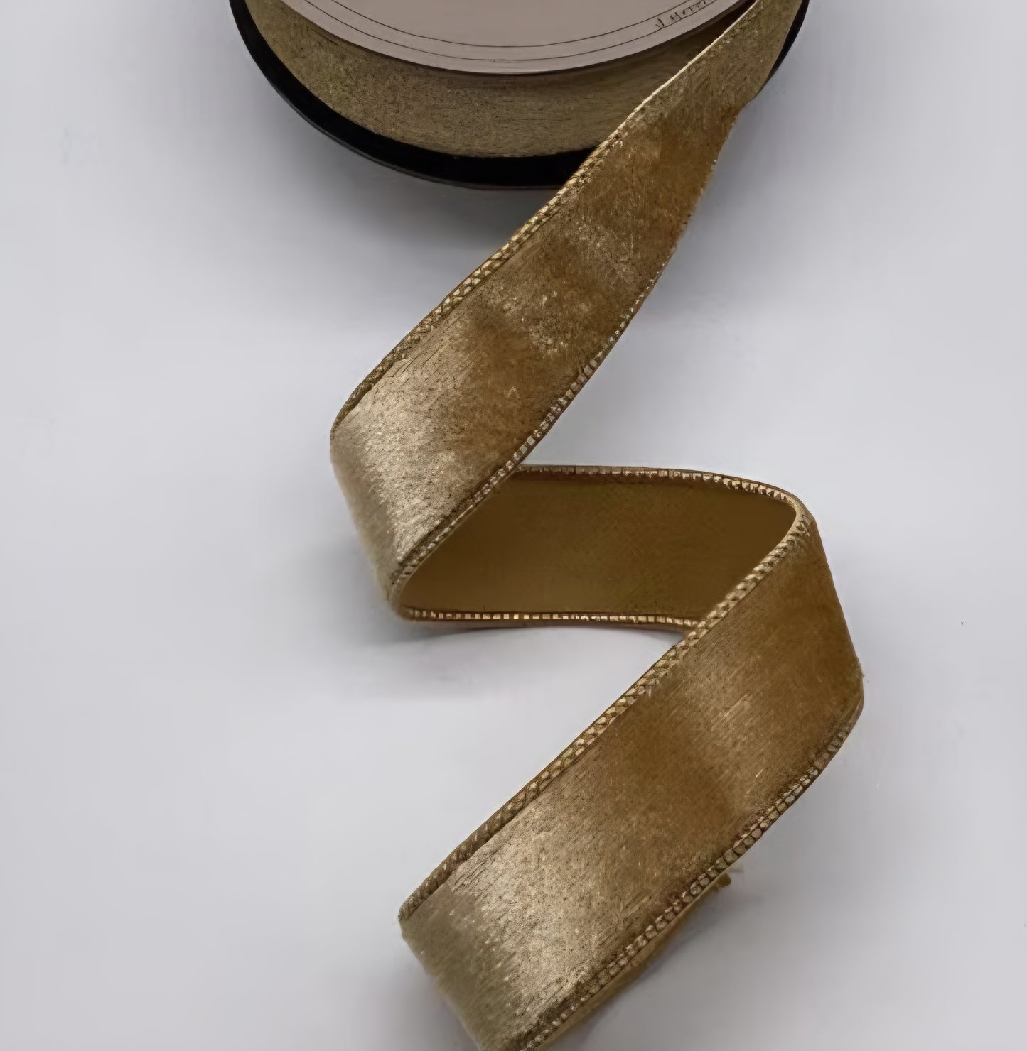 Gold Velvet Christmas Ribbon with Matching Gold Backing – 3"